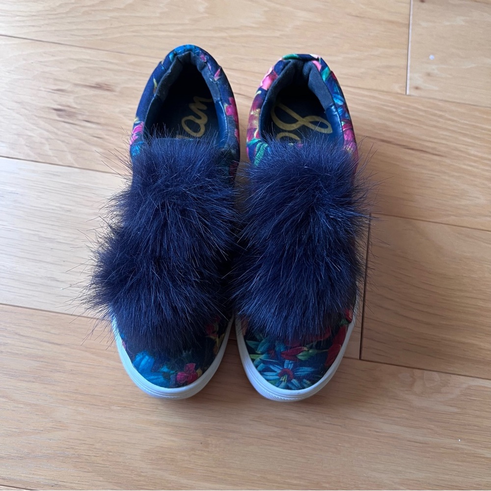 Sam Edelman Floral Sneakers with Pom-Pom Design